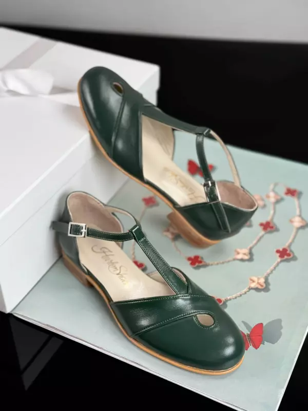 Muse Jungle Green Leather 2 cm heel