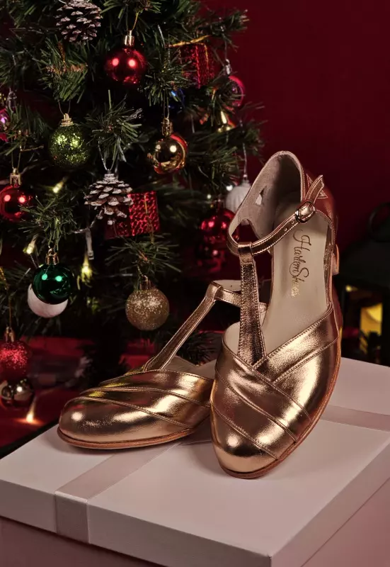 Rose Gold Leather 4 cm heel