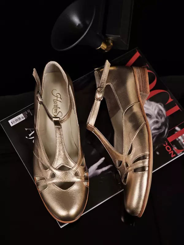 Spring Rose Gold Leather 2 cm heel