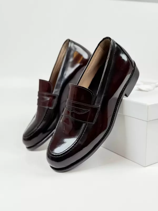 Loafers Dark Bordeaux Patent Leather 2 cm heel