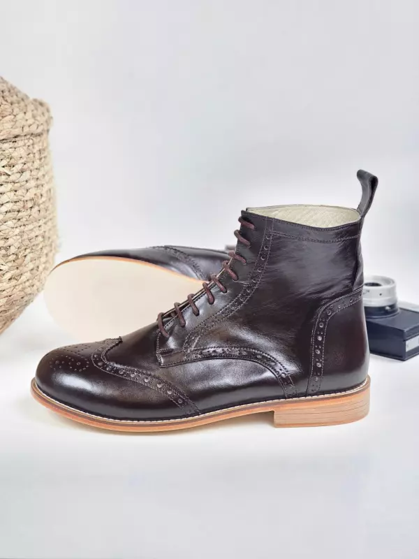 Savoy Boots Dark Chocolate Leather 2 cm heel