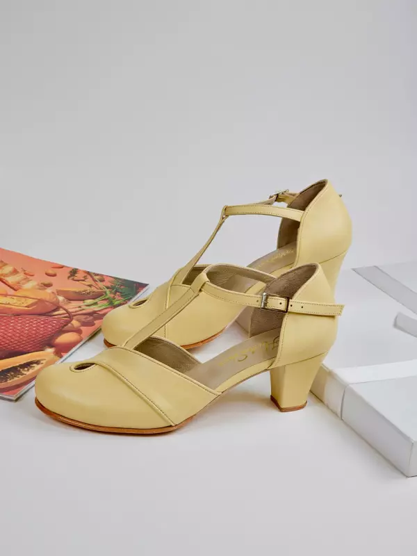 Muse Lemon Yellow Leather 6 cm Balboa heel