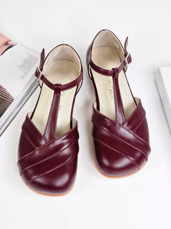 Bordeaux Leather 4 cm heel