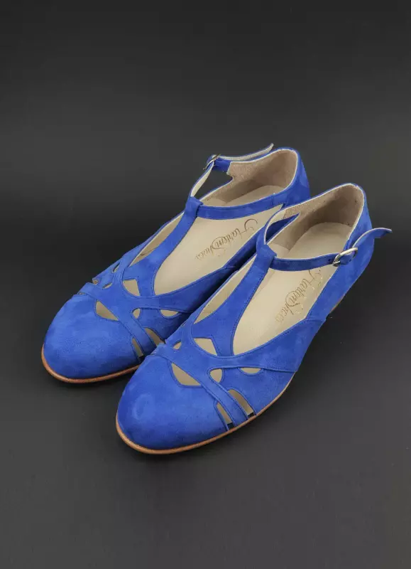 Blue Suede 4 cm heel