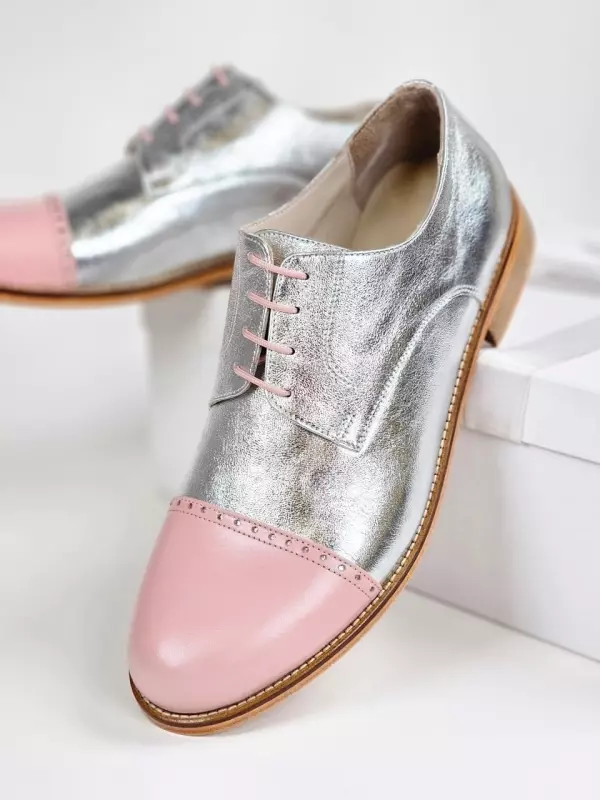 California Silver Leather & Nose Pink Leather 2 cm heel