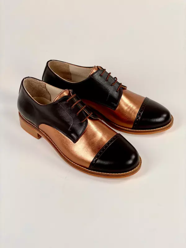 California Dark Chocolate & Bronze Leather 2 cm heel