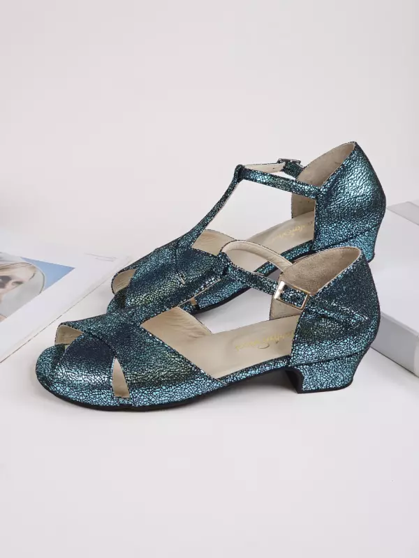Barefoot Doris Blue Stone Suede 4 cm heel