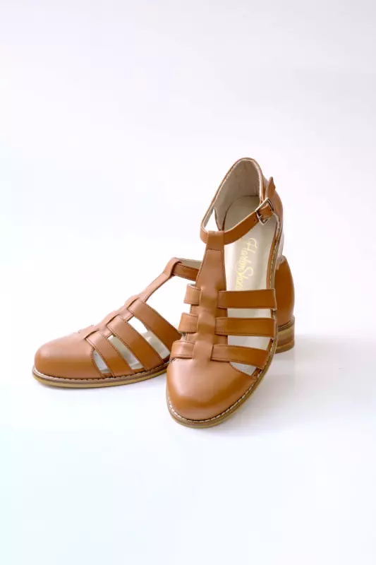 Light Brown Leather 2 cm heel