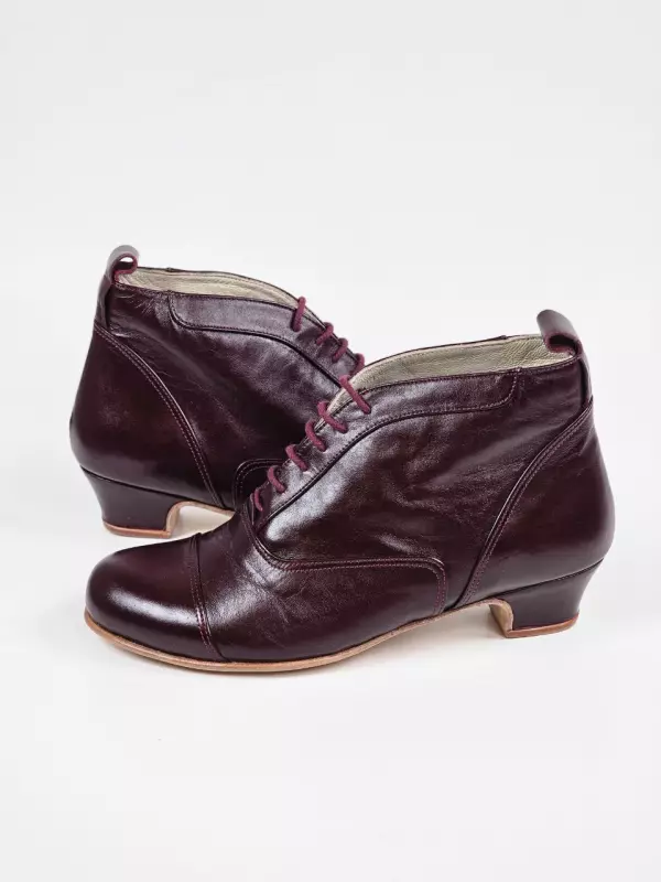 Smooth Boots Bordeaux Leather 4 cm heel