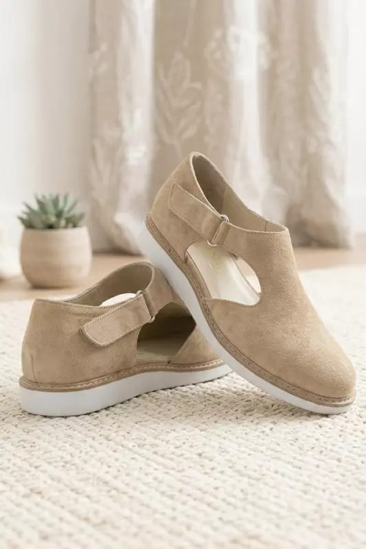 Milan Beige Suede with Eva Sole