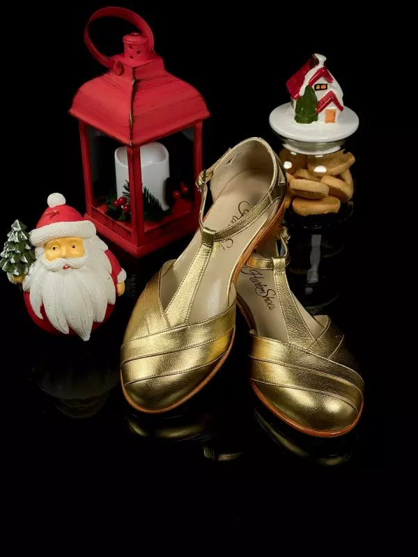 Gold Leather 2 cm heel