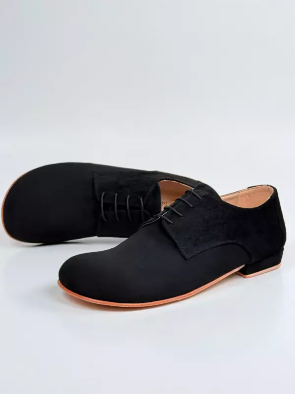 Barefoot Frankie Black Textile 2 cm heel