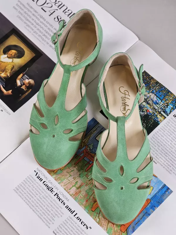 Rosy Mint Green Suede 3 cm heel