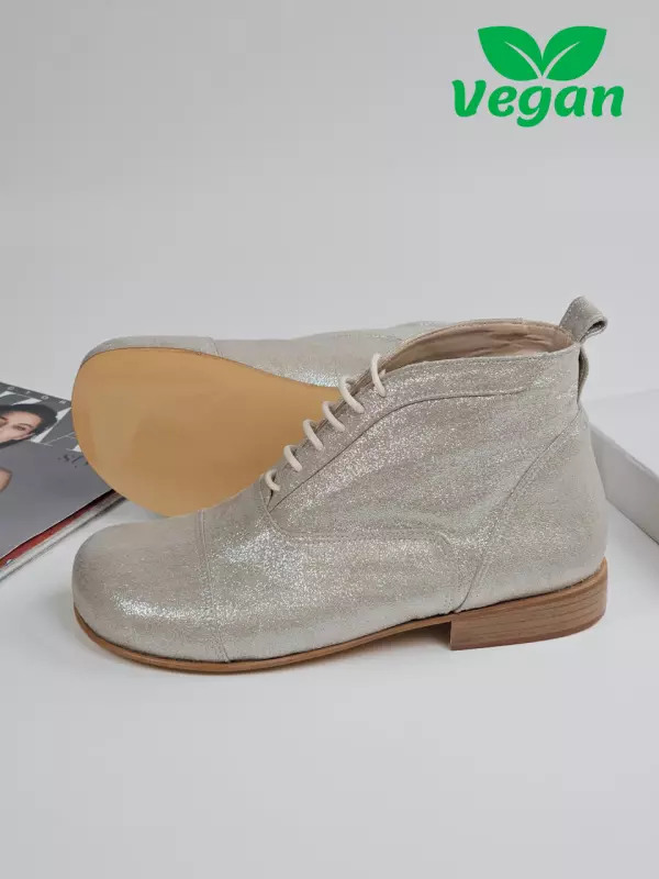 Barefoot Smooth Boots Vegan Shiny Textile 2 cm heel