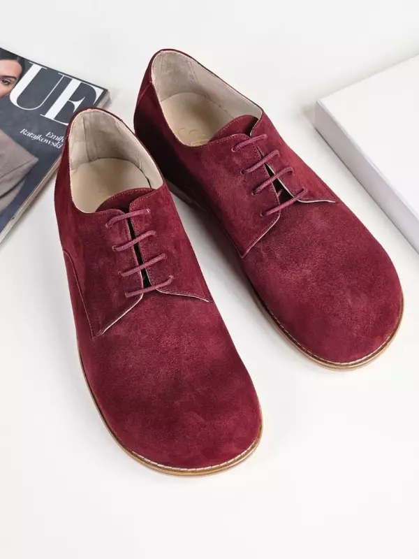 Barefoot Frankie Bordeaux Suede 1 cm heel