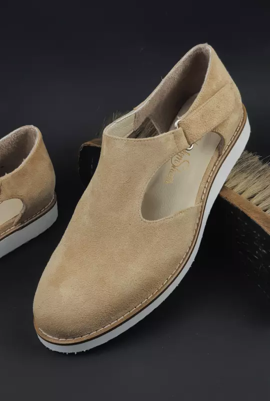 Milan Beige Suede with Eva Sole