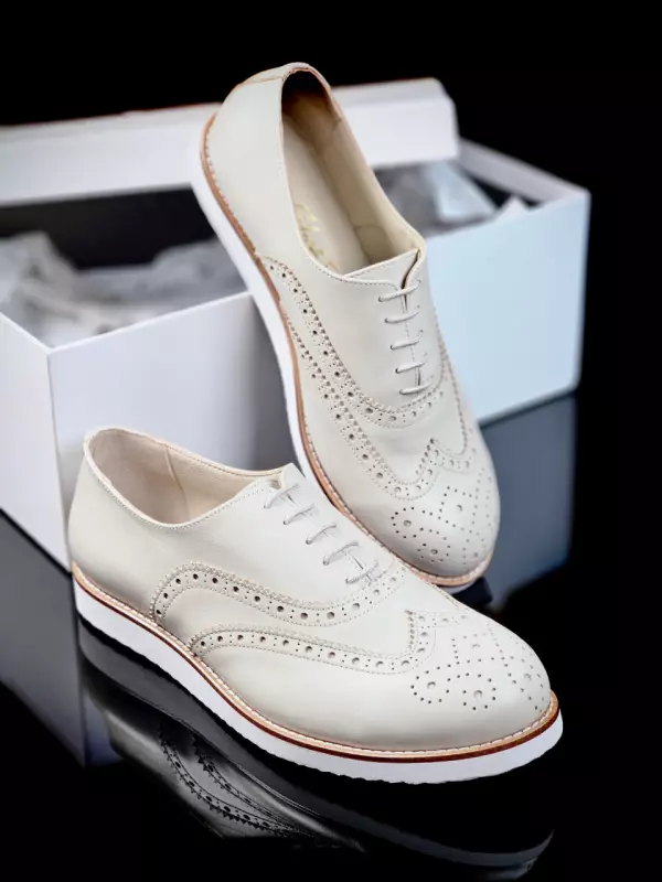 Brogue Beige Leather with Eva sole