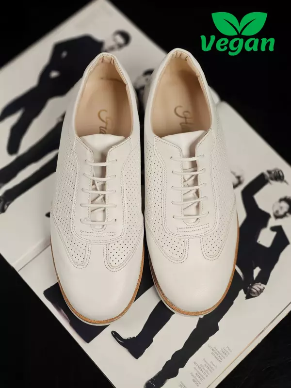 New York Perforated Vegan White Leather
