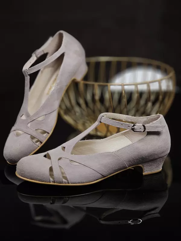 Spring Soft Grey Suede 4 cm heel