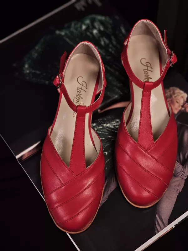 Red Leather 4 cm heel