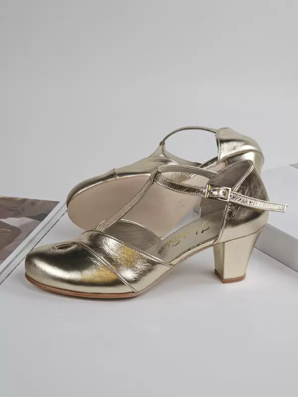 Muse Platinum Gold Leather 6 cm Balboa heel