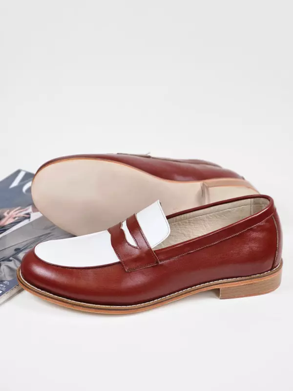 Brown & White Leather 2 cm heel