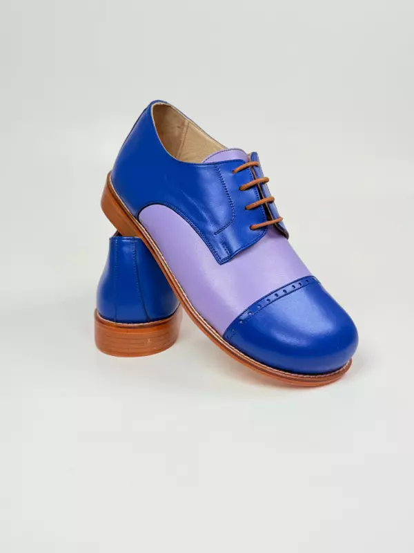 Barefoot California Blue & Lilac Leather 2 cm heel