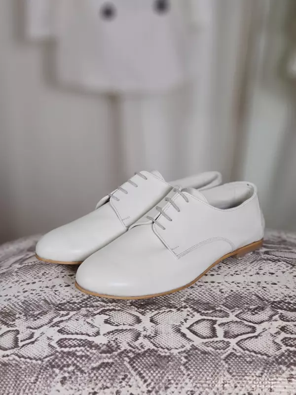 Frankie Soft Broken White Leather 1 cm heel