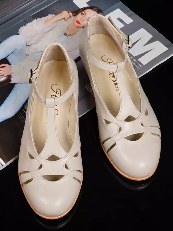 Beige Leather 4 cm heel