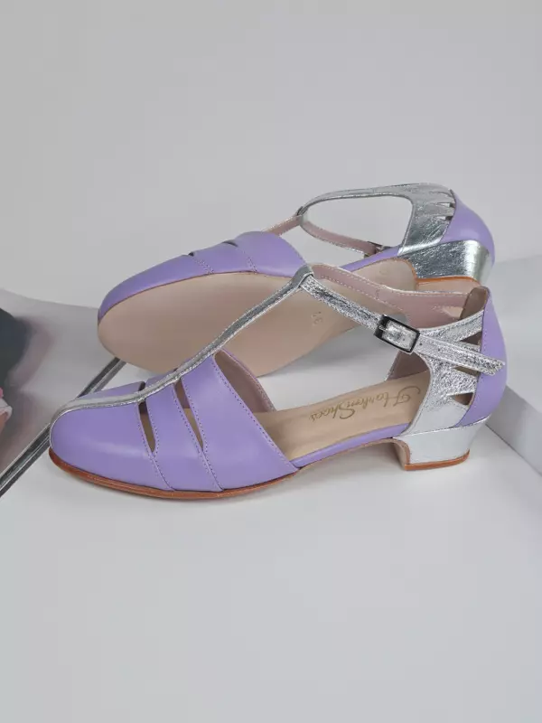 Lilac & Silver Leather 4 cm heel