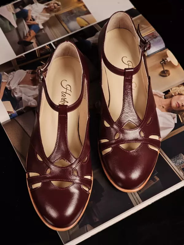 Spring Bordeaux Leather 2 cm heel