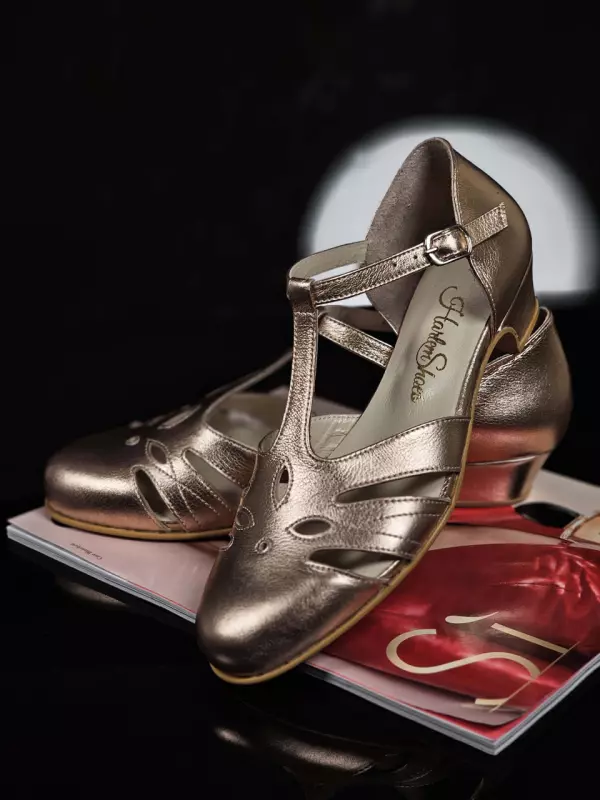 Rosy Rose Gold Leather 3 cm heel