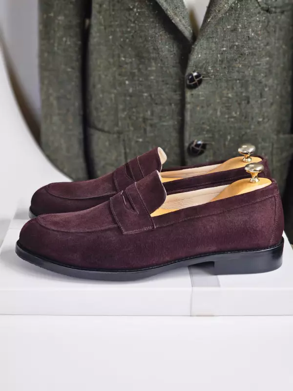 Loafers Dark Chocolate Suede 2 cm heel