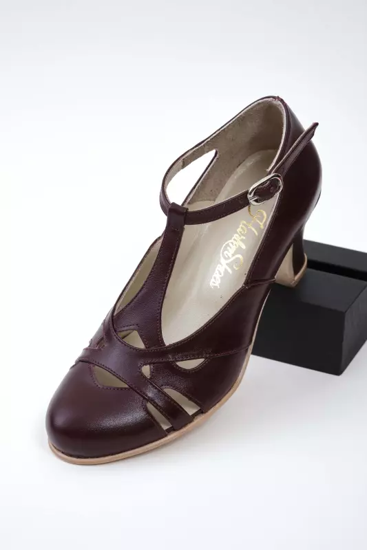 Spring Bordeaux Leather 6 cm heel