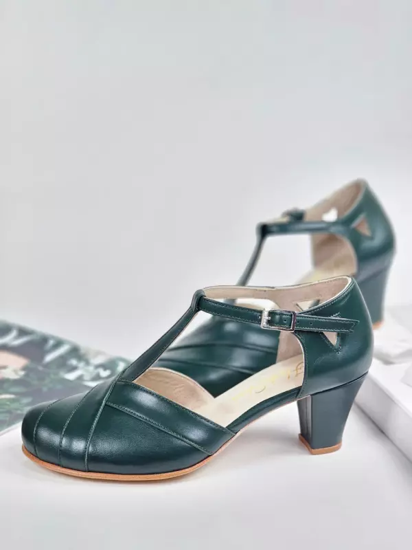 Jungle Green Leather 6 cm heel