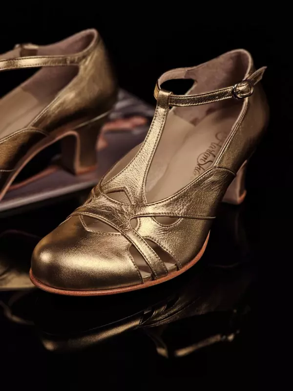Spring Gold Leather 6 cm heel