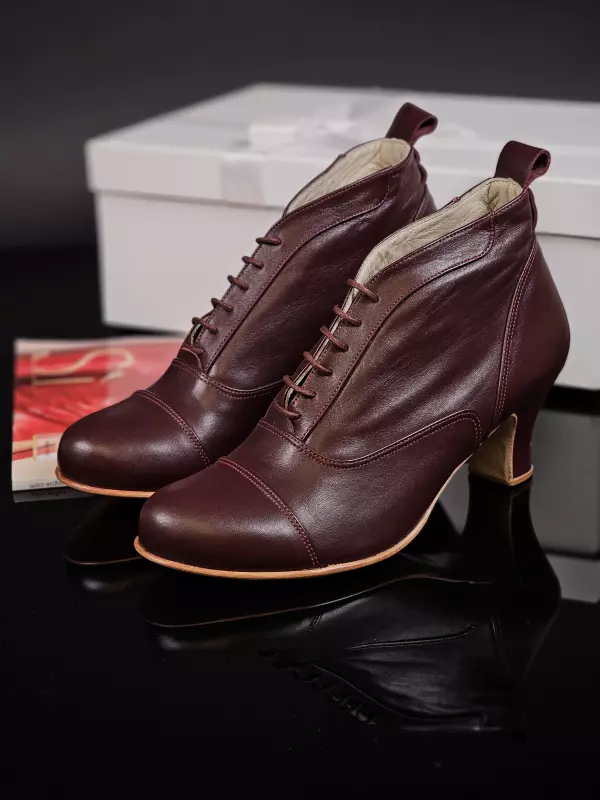 Smooth Boots Bordeaux Leather 6 cm heel