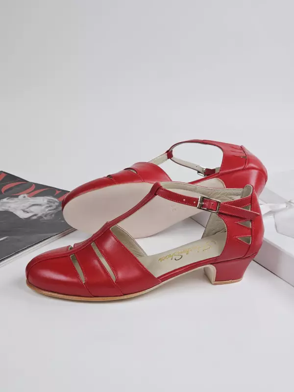 Red Leather 4 cm heel