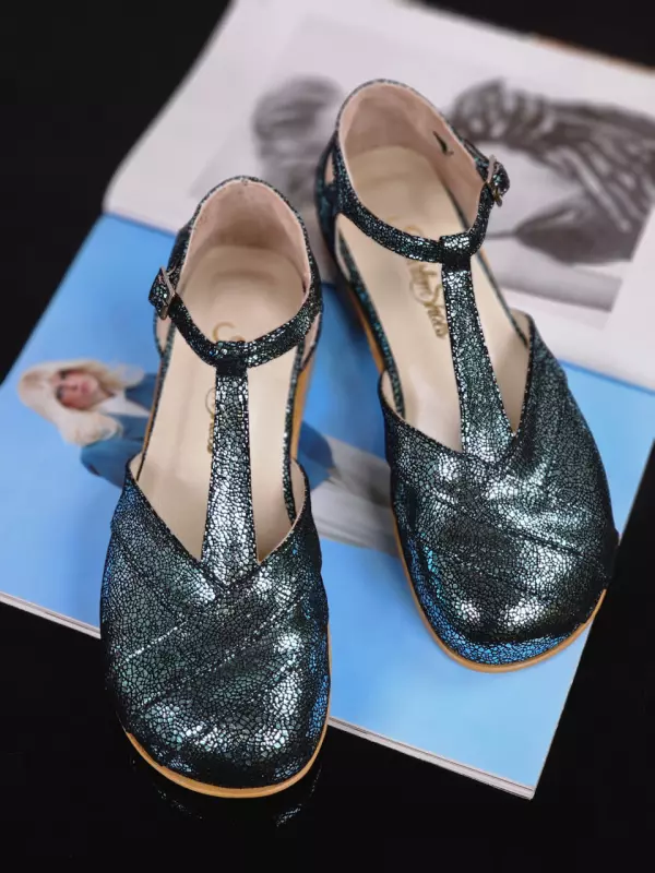 Barefoot Sugar Blue Stone Suede 2 cm heel
