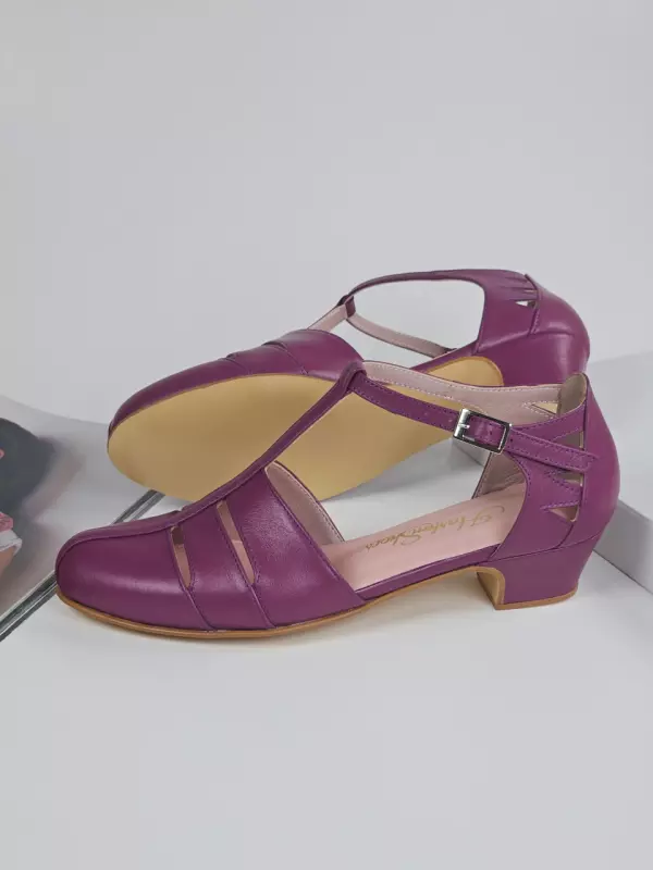 Aubergine Leather 4 cm heel