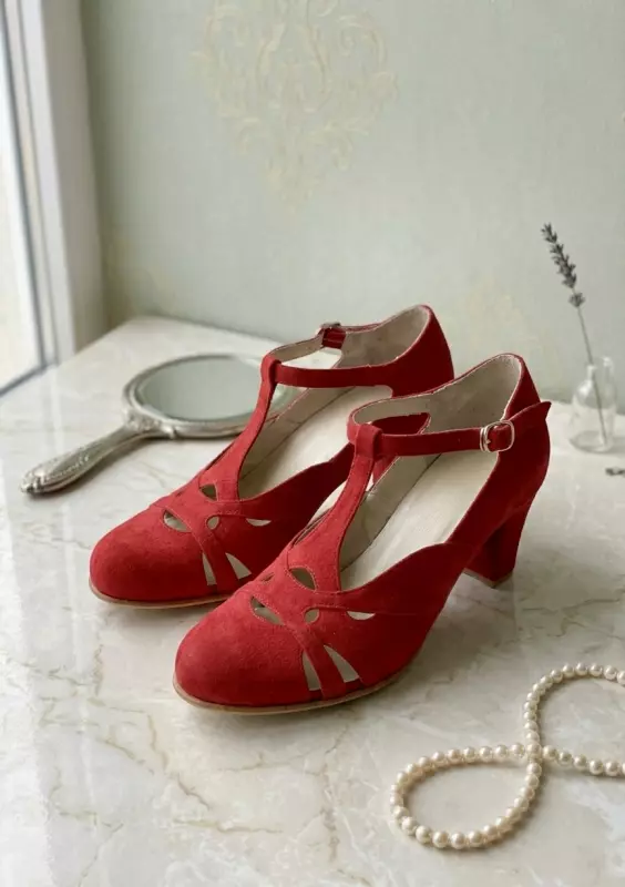 Red Suede 6 cm Balboa heel
