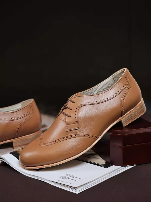 Light Brown Leather 2 cm heel