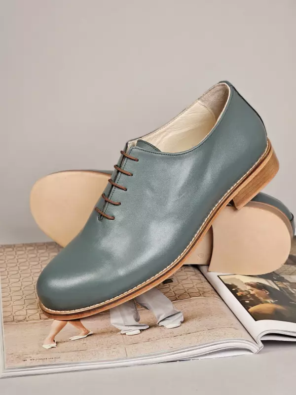 Calloway Teal Green Leather 2cm heel