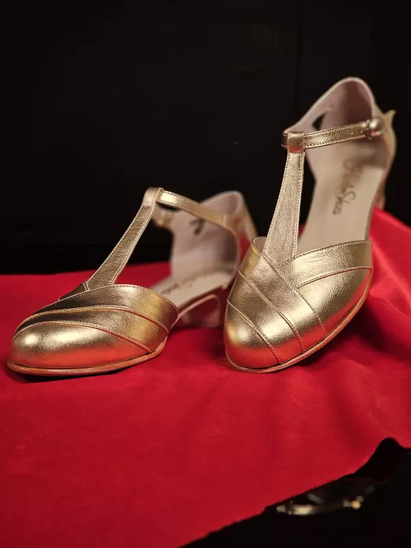 Gold Leather 4 cm heel