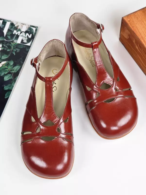 Barefoot Spring Brown Leather 1 cm heel