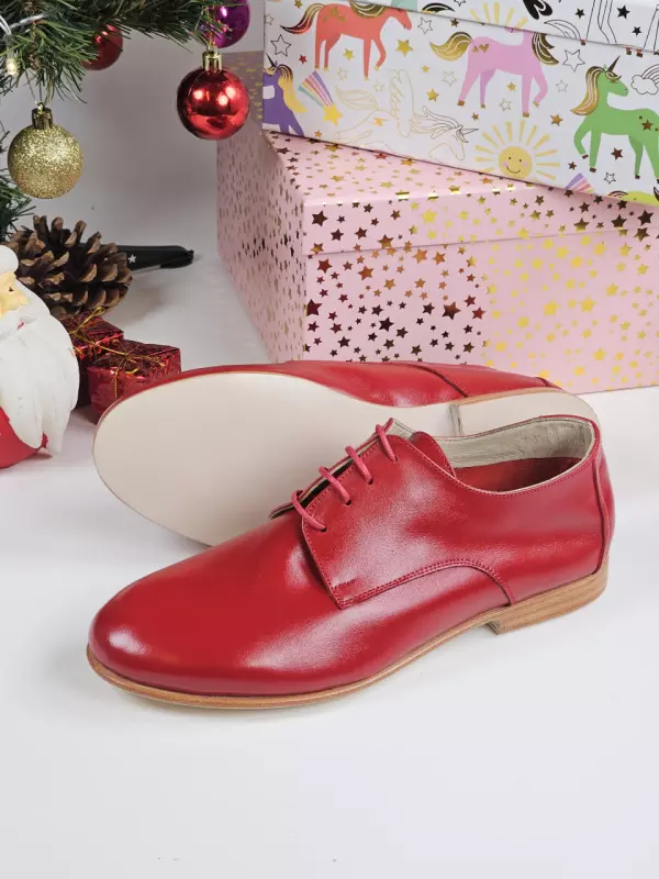 Frankie Soft Red Leather 1 cm heel