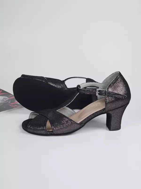 Barefoot Doris Silver Rain Suede 6 cm heel