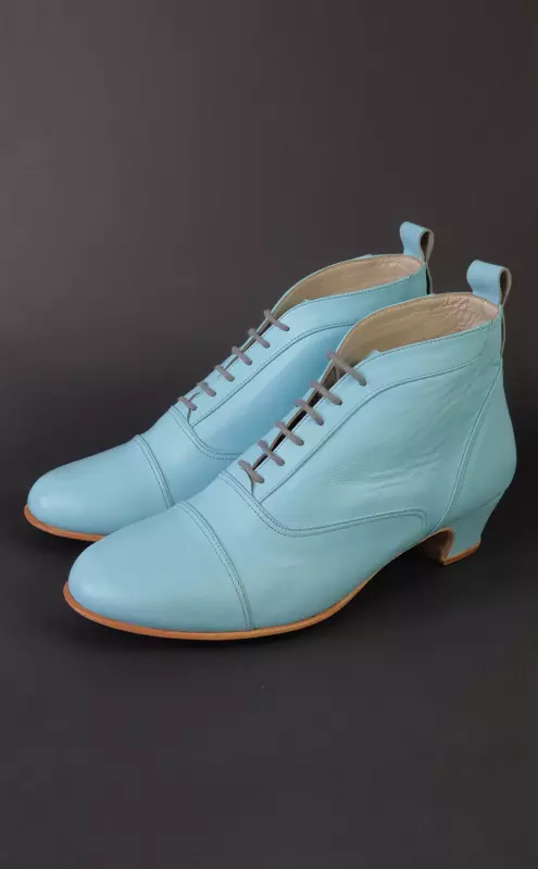Smooth Boots Baby Blue Leather 4 cm heel
