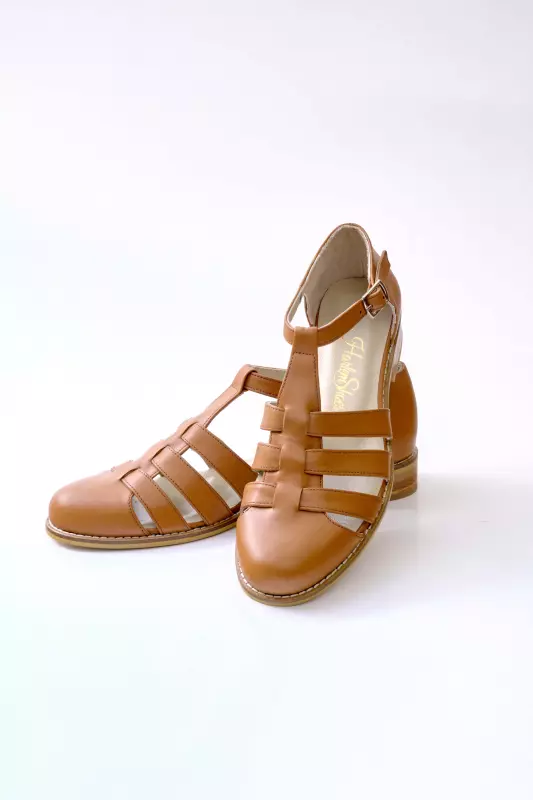 Sandals Light Brown Leather 2 cm heel