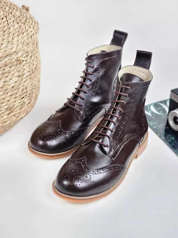 Savoy Boots Dark Chocolate Leather 2 cm heel